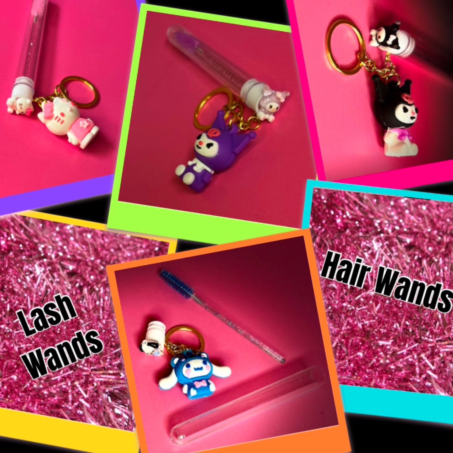 Character lash wands